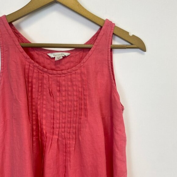 Garnet Hill 100% Linen Pink Sleeveless Dress - Picture 2 of 13
